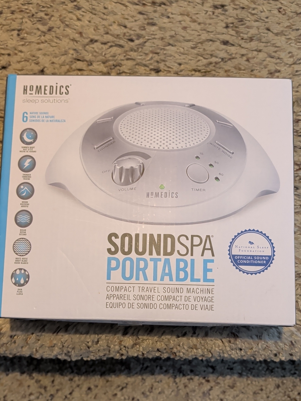 HoMedics SoundSpa Portable White Travel Sound Machine